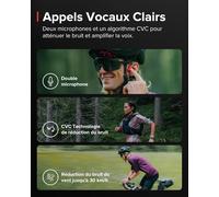 SUBZONAL-Suunto Wing Casque à Conduction Osseuse sans Fil, Écouteurs Sport Bluetooth 5.2 à Oreilles Libres, Contrôle de Mouvement de Tête,Lumière LED, IP67 Étanche 30H d'Autonomie avec Powerbank pour