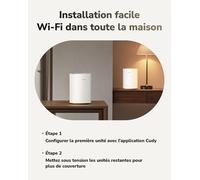 SUBZONAL-Système maillé WiFi 7 double bande BE3600, 3,6 Gbit/s 160 MHz, couverture jusqu'à 4 800 m², 3 ports Gigabit, compatible multi-VPN, contrôle par application Cudy (M3600) (lot de 2)