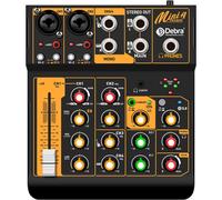SUBZONAL-Table de mixage DJ 4 canaux Professionnelle USB/Bluetooth avec Alimentation Fantôme 48V - Idéale pour Streaming, Podcast et Performances Live (MINI4)
