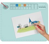 Subzonal-Tapis De Bricolage En Silicone, Grand Tapis De Bricolage En Silicone Pour Enfants À Peindre, Tapis Ce Bricolage 40 X 50 Cm Avec Gobelets Propres, Art - Blau