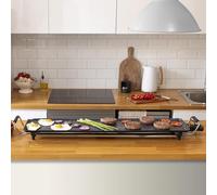 SUBZONAL-Tasty&Grill 3000 RockWater XXL Plaque à rôtir électrique 2400 W, grande surface 90 x 22 cm, revêtement pierre RockStone, antiadhésif, thermostat réglable