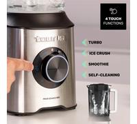 SUBZONAL-Taurus - Blender Prior Advance 1800W Bol verre 2L 4 fonctions tactiles Couteaux inox 6 lames Broie glace Vitesse variable Lavable lave-vaisselle, Noir, Metallique