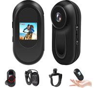 SUBZONAL-Tebetu Mini Caméra d'action 1080P, Portable Caméra Sport étanche avec Vision Nocturne, Caméra Moto Magnétique IPX4, Kit Casque/Vélo/Moto, Écran LCD + Pince 360°, Grand Angle de 150°