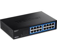 SUBZONAL-TEG-S17D, Commutateur de Bureau Gigabit 16 Ports, 16 Ports Gigabit RJ-45, capacité de Commutation 32 Gbit/s, Conception sans Ventilateur, boîtier métallique, Alimentation Interne, Noir