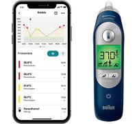 SUBZONAL-ThermoScan 7+ connect Thermomètre auriculaire Compatible avec l¿application Braun Family Care Technologie Age Precision Affichage numérique avec code couleur