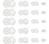 Subzonal-Toaob 120 Paires De Boutons Pression En Plastique À Coudre Transparent Invisible Rond 7mm 12mm 15mm 21mm Pour Vêtements Artisanat De Couture Fournitures De Bricolage