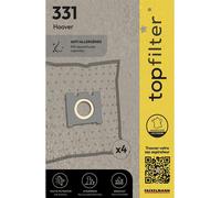 SUBZONAL-TopFilter 64331 Lot de 4 sacs aspirateur Hoover, sac aspirateur, poche aspirateur, accessoire aspirateur, Non tissé polypropylène, Carton, Caoutchouc, 30 x 26 cm