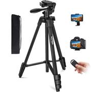 SUBZONAL-Trepied Smartphone Pied Appareil Photo Pliable, 55¿/140cm Alluminio Trepied Telephone avec Télécommande bluetooth et Support de fixation, Compatible avec iPhone/Android/Appareil Photo, GB100