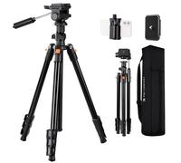 SUBZONAL-Trépied Vidéo 196cm, Trépied Caméra avec tête pivotante à 3 Voies Inclinaison à +100°/-70°, Charge de 4kg, pour Appareil Photo,Reflex,DSLR, pour Smartphone avec Téléphone Support