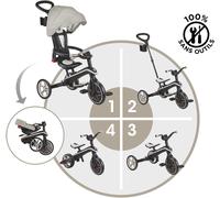 Subzonal-Tricycle Explorer 4 En 1 - Tricycle Pliable Et Évolutif En Draisienne Pour Les Tout-Petits De 10 Mois À 5 Ans - Taupe