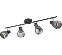 Subzonal-Trio Leuchten Barre Des Spots Tarifa 862800432, Métal Noir Mat, Verre Ch Vaporisé, Excl. 4x E14