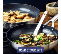 Subzonal-Triple Steel Batterie De Cuisine En Acier Inoxydable 18/10 Revêtement Céramique Antiadhésive, 14 Pièces,Poêle À Frire,Casserole,Sans Pfas,Multicouche,Induction,Lave-Vaisselle,Four,Argenté