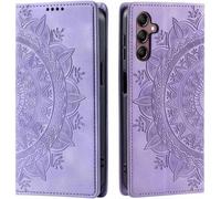 SUBZONAL-tui de protection à rabat pour Samsung Galaxy S25 - Avec compartiment pour cartes - Motif mandala violet