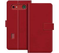 SUBZONAL-tui Portefeuille en Cuir Compatible avec Doro Leva E10 Coque à Rabat avec Porte-Cartes et Support, Fermeture Magnétique, Étui Folio Antichoc (Rouge)