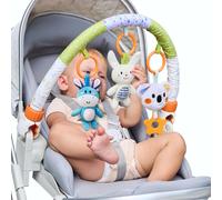 Subzonal-Tumam Arche Eveil Jouet Poussette Pour Bébé 0-3 6-9 Mois, Bebe Jeux Eveil Suspendu D'activité Avec Hochet Et Anneaux De Dentition Pour Auto, Stroller Arch, Berceau - Peluche Animaux Hochet C