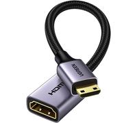 SUBZONAL-UGREEN Adaptateur Mini HDMI vers HDMI 4K 60Hz Câble Mâle vers Femelle 18Gpbs 3D Ethernet Arc Compatible avec PC Tablette Raspberry Pi Zero Caméra Canon EOS 700D Nikon D5300 HDTV 4K 25CM
