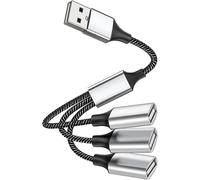 SUBZONAL-USB Splitter y câble pour OTG Charge 3 en 1, USB 2.0 a mâle à Femelle Extension hub Data Charging Splitter Adaptateur pour téléphone/Ordinateur/Voiture/Ordinateur Portable - 27cm