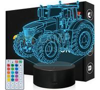 SUBZONAL-Veilleuse 3D tracteur LED, lampe pour enfants, avec télécommande et tactile, 16 couleurs changeantes, décoration de ferme, cadeau pour garçon