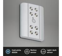 SUBZONAL-Veilleuse avec détecteur de mouvement, Lumière LED sous le meuble de cuisine, Lumière d'armoire, Éclairage d'armoire, Sous le meuble de cuisine, Fonctionne sur piles, Couleur titane