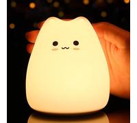 Subzonal-Veilleuse Pour Enfants, Jolie Lampe De Nuit Alimentée Par Piles Pour Chambre D'enfant, Veilleuse Portable En Silicone Souple, Cadeau D'anniversaire Pour Filles Et Garçons (Chat-Batterie)