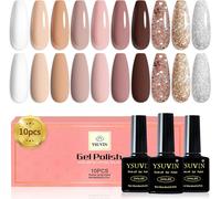 Subzonal-Vernis Semi Permanent, 10 Couleur Nude Beige Rose Naturel Abricot Blanc Bordeaux Marron Pailleté Vernis À Ongles Soak Off Uv French Manucure Longue Durée Vernis Gel, Cadeaux Beauté
