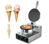 Subzonal-Vevor Gaufrier À Cornet De Glace Commercial 1230 W, Appareil À Cornet De Glace Et Rouleaux D'?Ufs, En Acier Inoxydable Antiadhésif, Avec Contrôle De La Température Et Du Temps, Boulangerie,