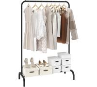 Subzonal-Vevor Portant À Vêtements 101x40x151 Cm Porte-Manteau Avec Étagères À Chaussures 1 Tringle Penderie À Vêtements En Acier Au Carbone Stable Pour Rangement Présentation Buanderie Chambre À Cou