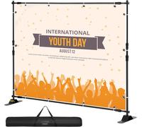 SUBZONAL-VEVOR Support télescopique pour Fond de Tube - Maximum 240 x 240 cm - DM-ABS - Système de Fond Noir - Support en Aluminium - Convient pour Les événements de Vacances, Les soirées