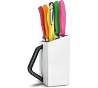 Subzonal-Victorinox Swiss Classic Bloc À Couteaux, Profi Utility Block, 6 Pièces, 5 Couteaux À Légumes Et Éplucheur Inclus, Rangement Des Couteaux, Blanc
