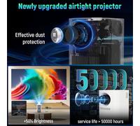 SUBZONAL-Vidéoprojecteur 4K Mini Projecteur Portable WiFi 6 BT5.4 avec Design Fermé Monobloc, Projecteur Vidéo Compatible Netflix/Dolby, Auto-Correction avec HDMI/USB/PS5/Android TV/Télécommande