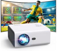 SUBZONAL-Vidéoprojecteur,Focus Électrique 18000 Lux 1080P Mini Projecteur Video, 5G WiFi Bluetooth Videoprojecteur 4K Supporté, Home Cinéma Portable avec Zoom pour Smartphone Laptop TV Stick HDMI USB