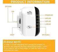 SUBZONAL-WiFi Répéteur 300Mbps Wireless Mini Repeater sans Fil Adaptateur Amplificateur de Signal Wireless Répétiteur, 2.4GHz Antennes Intégrées Norme,1 Port Ethernet, Protection WPS