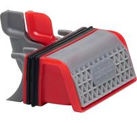 SUBZONAL-Wirquin 30723382 Membrane Slim+ avec filtre à cheveux amovible pour évacuation bonde de douche, rouge et gris