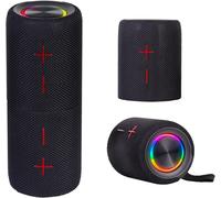 SUBZONAL-XR 8A44 Double Haut-Parleur amplifié Portable 10 W x 2, boîtier sans Fil séparable en 2 unités, Micro SD, AUX-in, Audio sans Fil 5.3, IPX5, Batterie intégrée, Noir