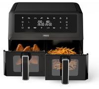 SUBZONAL-XXL friteuse sans huile à double panier - 11 L - Sans BPA ni PFAS - Fin de cuisson synchronisée - 8 programmes - Hublot - 2 400 W - 182276