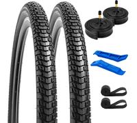 Subzonal-Yunscm 2-Pcs 700c Vélo Pneus 700x45c/47-622 And 700c Vélo Chambre À Air Schrader Valve With Compatible With 28x1.75 700x44c 700x45c 700x46c Vélo Bike Pneus And Chambre À Air (Y-764)