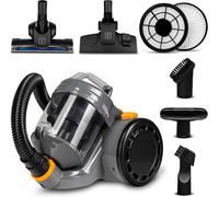 SUBZONAL-Zonder Base Jet aspirateur sans Sac, 899 W Technologie Cyclone Puissance de Performance collecteur de poussière 2L Brosse Turbo 2 filtres HEPA Accessoires, Noir