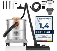 SUBZONAL-ZONDER Pro Ash Aspirateur à Sec, Aspirateur à Cendres et Gravats, Aspirateur Industriel 1600W, Récipient en Acier Inoxydable 20 L, Filtre HEPA, Fonction de Soufflage, Câble de 5 m