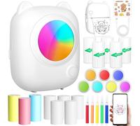 SUBZONAL-ZZXLOPEZ Mini Imprimante Photo Portable, Imprimante Thermique Instantanée sans Fil Bluetooth avec 14 Rouleaux de Papier, Imprimante Intelligente Bluetooth pour iOS & Android pour D'étiquette