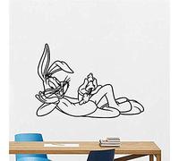 SucAda Bugs Bunny Vinyle Autocollant Mural Dessin animé Animal Autocollant pour Chambre d'enfants école Maternelle décor à la Maison 85X58 cm