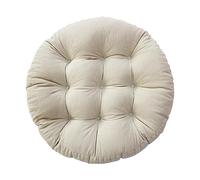 SUCADA Coussin de terrasse Oreiller de Sol de méditation Lavable Grand 55 cm x 55 cm Oreiller Rond décoratif Durable Oreiller de Sol pour Chaise de Bureau Balcon, Beige