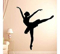 SucAda - Danseuse de Ballet Ballerine Autocollant Amovible Studio de Yoga Chambre PVC, Papier Peint Vinyle, Art, Stickers Muraux Imperméables Déco Maison 65x57cm