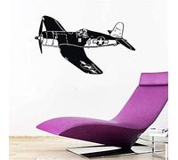 SucAda Stickers Muraux Stickers, Salon Chambre Décoration Art Seconde Guerre Mondiale Avion pour Enfants Amovible Dessin Animé Avion Vinyle Art 44X76Cm
