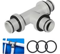SUCANY 38mm Raccord de Tuyau en T Piscine,Raccord en T pour Piscine,Vanne 3 Voies Tuyau Piscine,Raccord de Tuyau de Piscine pour Tuyau de Ø38 mm,pour Intex,Bestway,Coleman Pools Adaptateur
