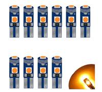 SUCANY Ampoule T5 LED,Ampoule à LED 2721 27 37 286 PC74,12V 20LM 0.4W 3SMD 3030 Chips,Convient Aux Indicateurs Du Tableau De Bord Et Du Groupe D'Instruments De L'Automobile (Jaune - 10 Pièces)