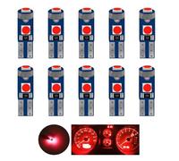 SUCANY Ampoule T5 LED,Ampoule à LED 2721 27 37 286 PC74,12V 20LM 0.4W 3SMD 3030 Chips,Convient Aux Indicateurs Du Tableau De Bord Et Du Groupe D'Instruments De L'Automobile (Rouge - 10 Pièces)
