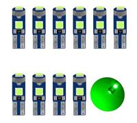 SUCANY Ampoule T5 LED,Ampoule à LED 2721 27 37 286 PC74,12V 20LM 0.4W 3SMD 3030 Chips,Convient Aux Indicateurs Du Tableau De Bord Et Du Groupe D'Instruments De L'Automobile (Vert - 10 Pièces)