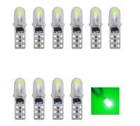 SUCANY Ampoule T5 LED,Ampoule à LED 2721 27 37 286 PC74,12V 40LM 0.4W 2SMD 3014 Chips,Convient Aux Indicateurs Du Tableau De Bord Et Du Groupe D'Instruments De L'Automobile (Vert - 10 Pièces)