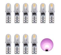 SUCANY Ampoule T5 LED,Ampoule à LED 2721 27 37 286 PC74,12V 40LM 0.4W 2SMD 3014 Chips,Convient Aux Indicateurs Du Tableau De Bord Et Du Groupe D'Instruments De L'Automobile (Rose- 10 Pièces)
