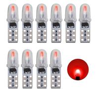 SUCANY Ampoules T5 LED,Ampoule à LED 2721 27 37 286 PC74,12V 40LM 0.4W 2SMD 3014 Chips,Convient Aux Indicateurs Du Tableau De Bord Et Du Groupe D'Instruments De L'Automobile (Rouge - 10 Pièces)